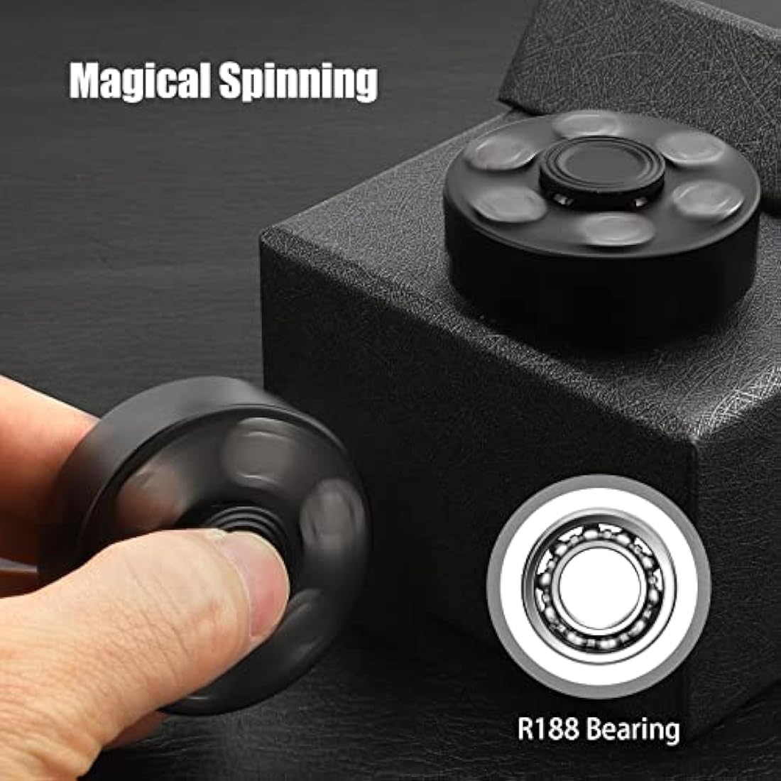 Metal Fidget Spinner – Black Alloy Sensory Desk Toy