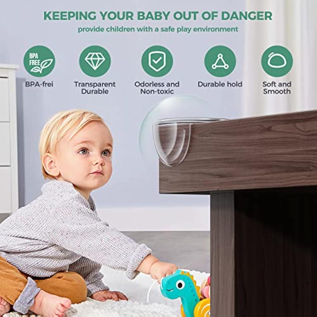 Clear Baby Corner Protectors – 30 Pack Table Edge Guards