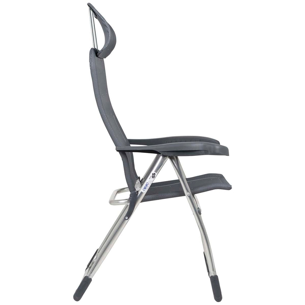 Crespo AL 215 Folding Camping Chair – Ergonomic 7-Position Seat, Grey