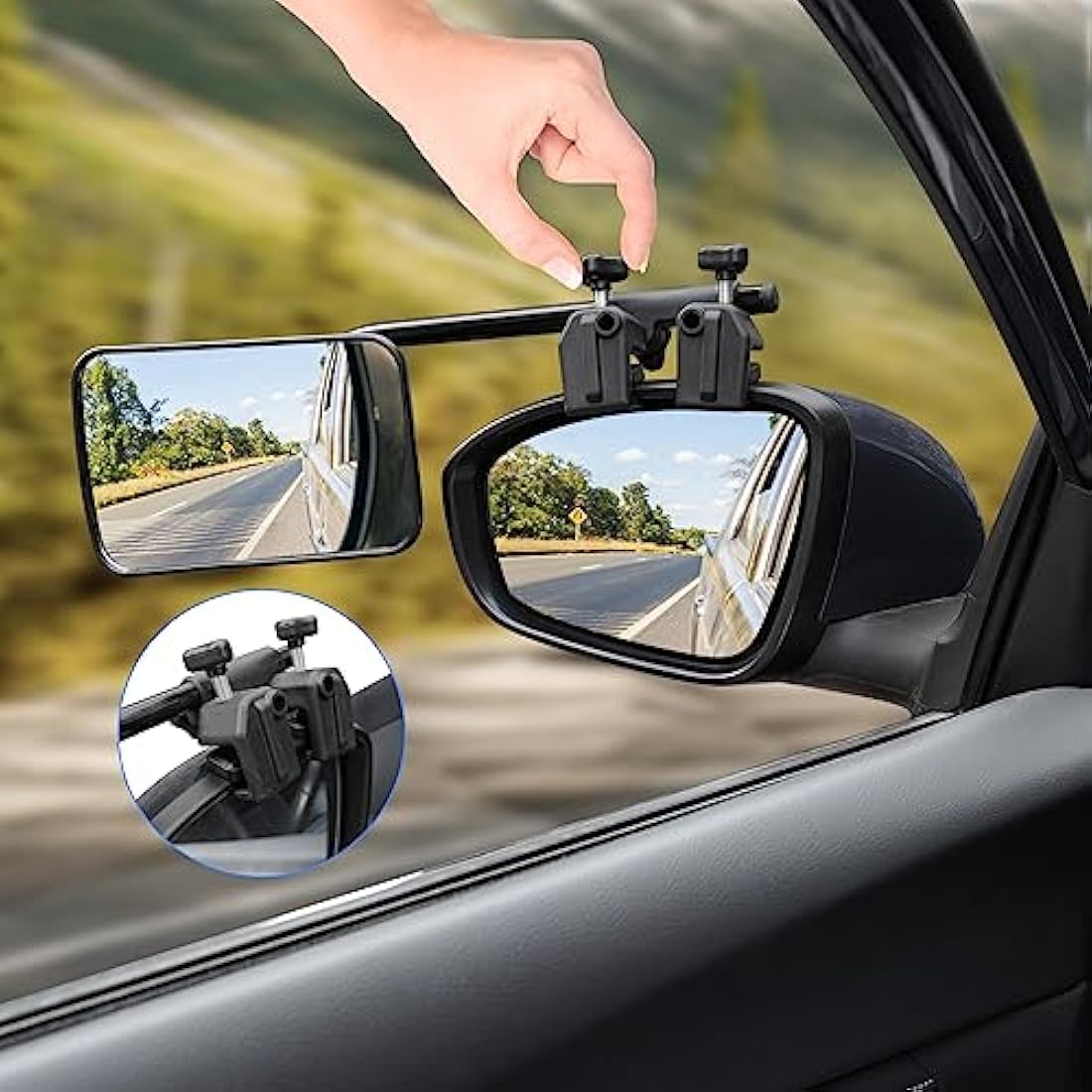 SUPAREE Universal Caravan Towing Mirrors | Clip-On Wing Mirror Extensions