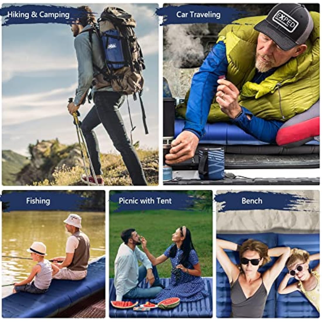 BQA Inflatable Sleeping Pad – 10cm Thick Ultralight Camping Air Mattress