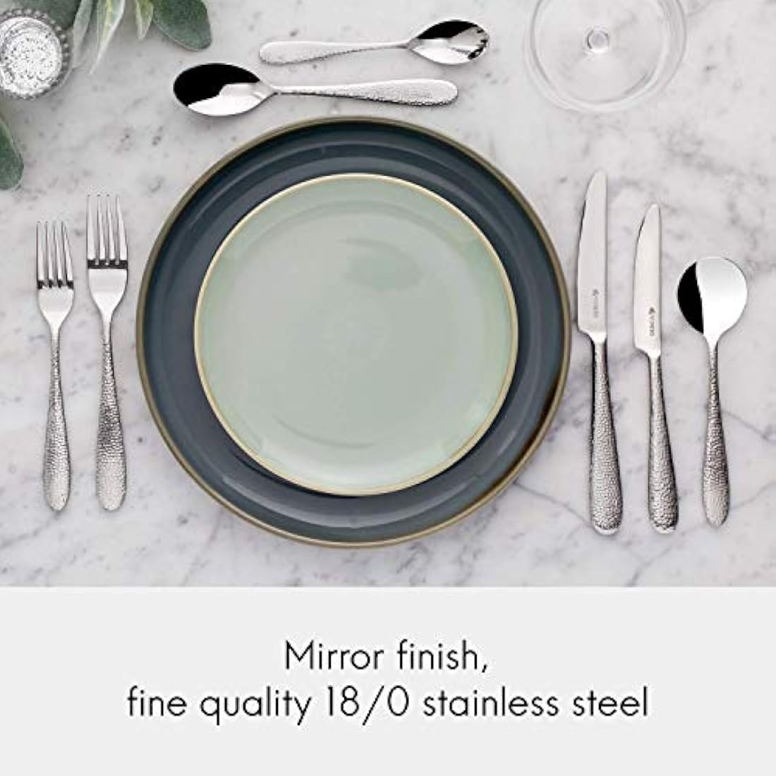 Viners Glamour 24-Piece Hammered Stainless Steel Cutlery Gift Set