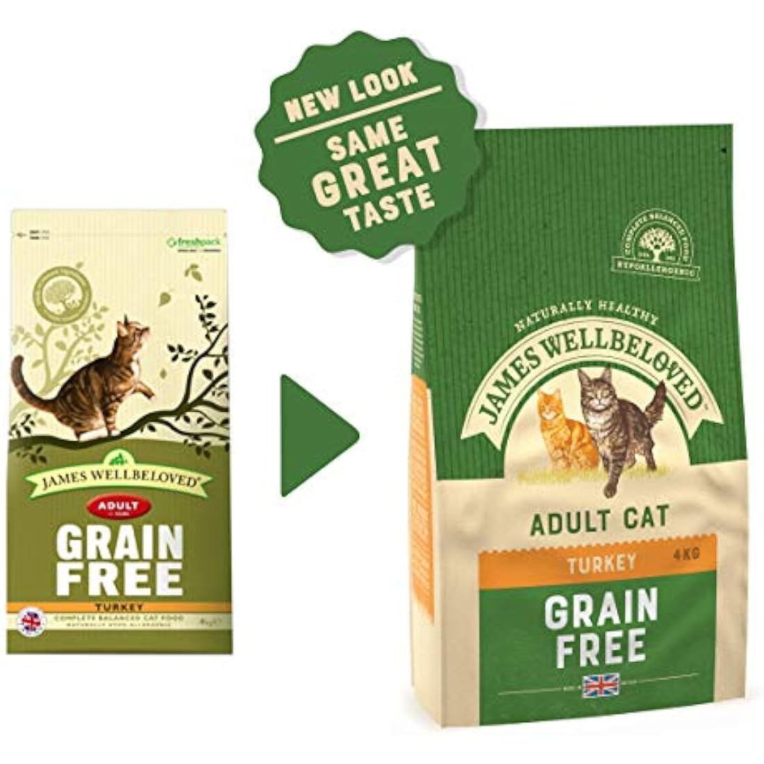 James Wellbeloved Grain-Free Turkey Hypoallergenic Dry Cat Food - 4kg