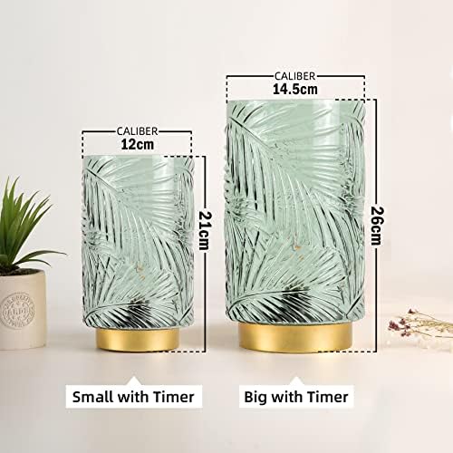 MJ PREMIER Cordless Battery Table Lamp | Glass & Metal with Timer