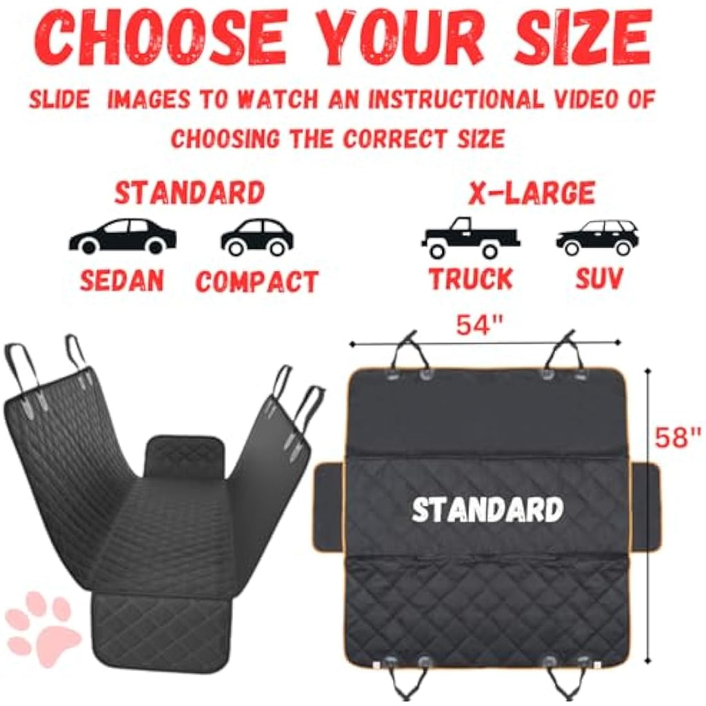 Jolof Store Dog Car Seat Cover – Waterproof Non-Slip Hammock for SUV & Truck