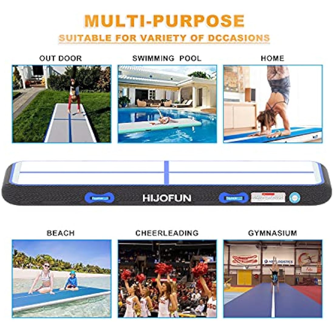 Inflatable Gymnastics Mat – 10/20cm Thick Air Tumbling Track