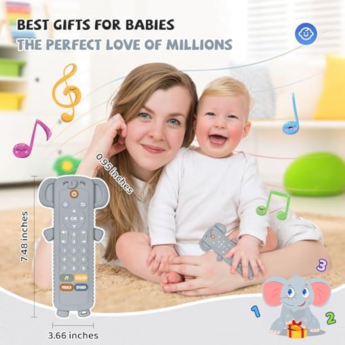Jolof Store Baby Remote Control Toy - Musical Teether with 3 Languages