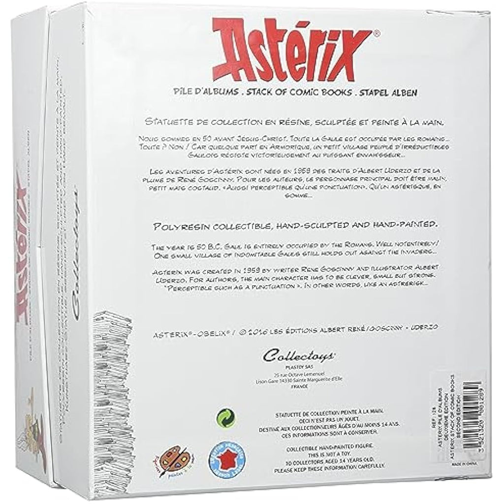 Asterix Sits on Stack of Books Collectible Figurine by Plastoy