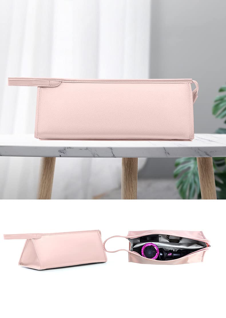 Hosoncovy PU Leather Travel Case for Dyson Airwrap & Hair Dryer | Pink