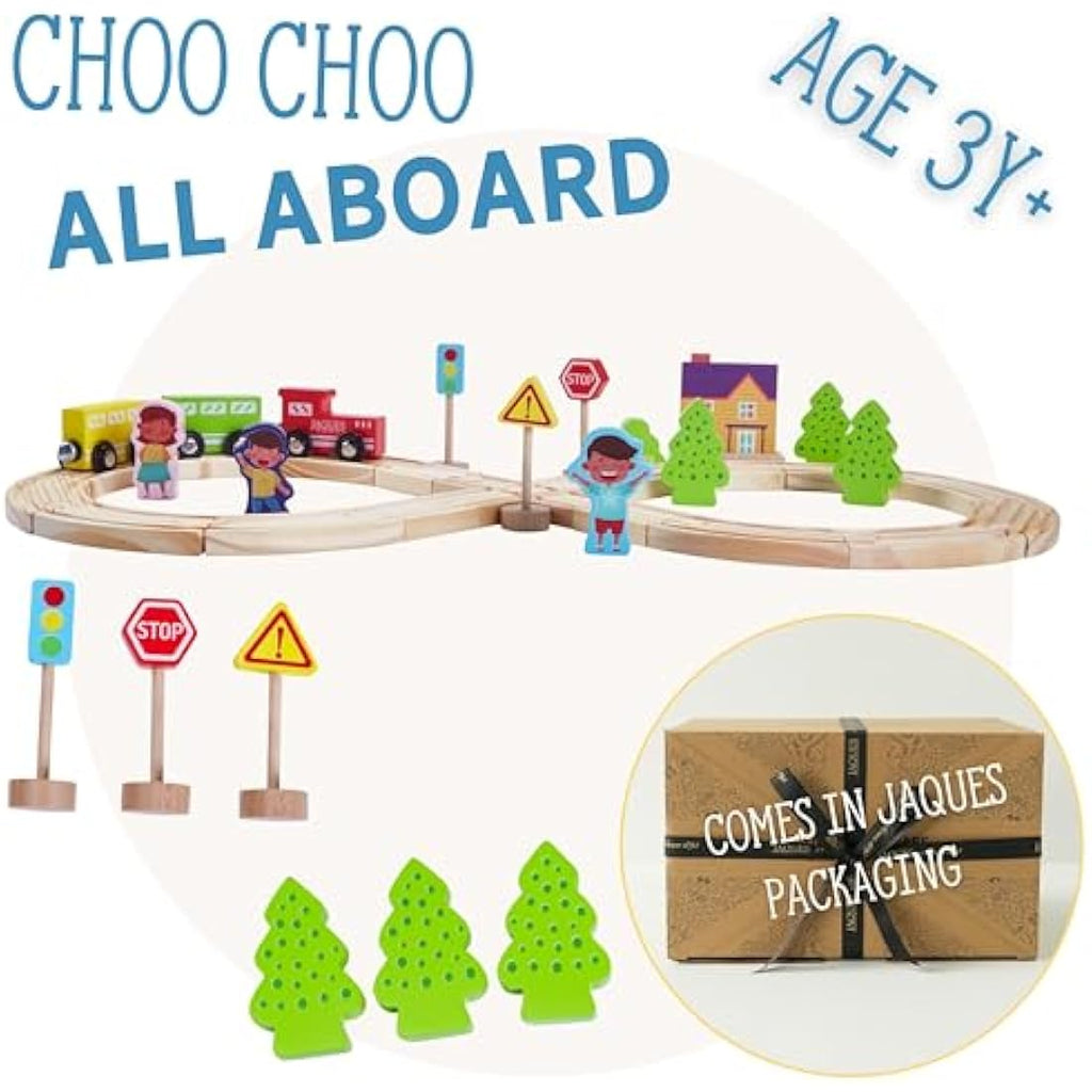 Jaques of London Wooden Train Set – 33 Piece FSC Wood Toddler Toy