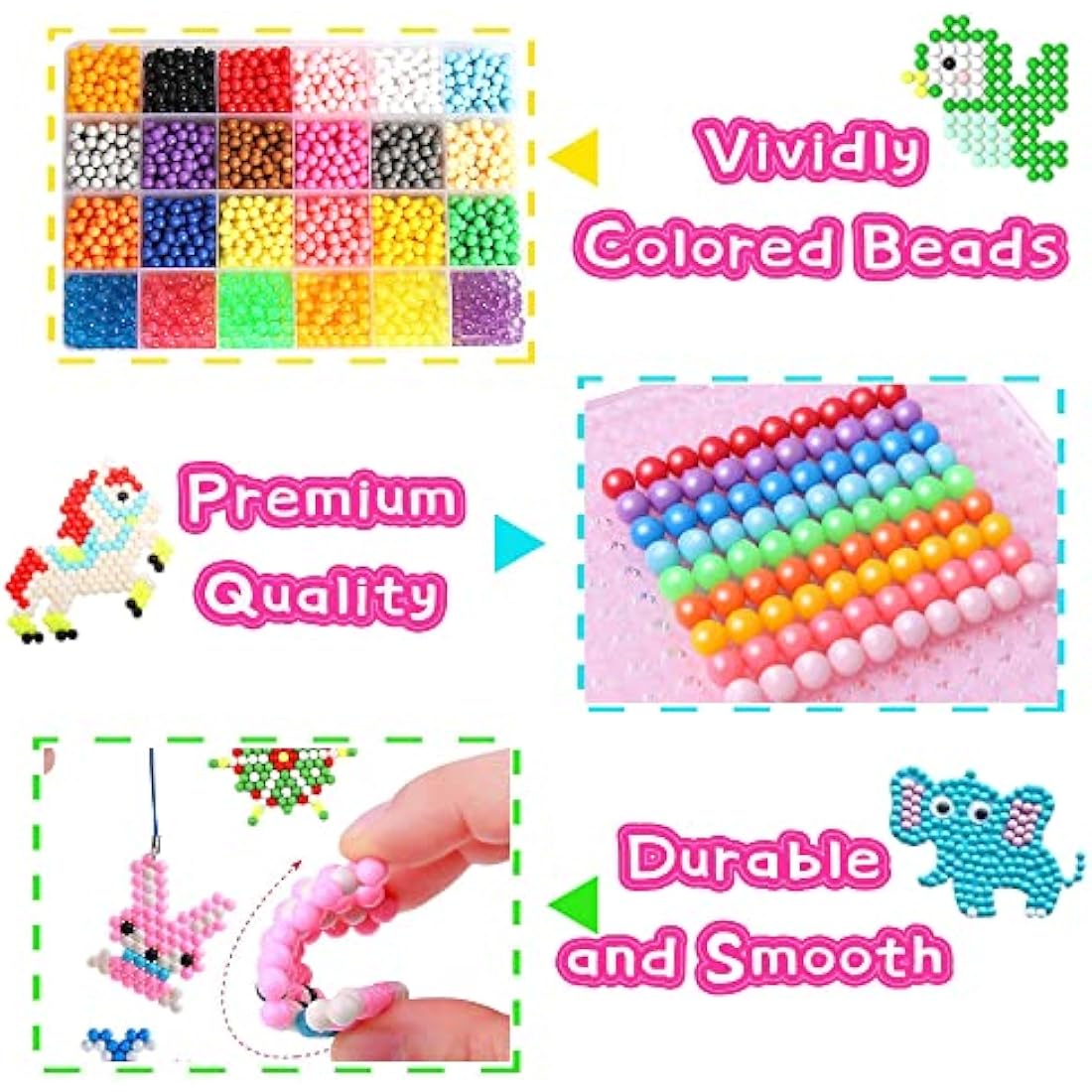 Chennyfun Water Fuse Beads Set | 24-Color DIY Sticky Beads Kit