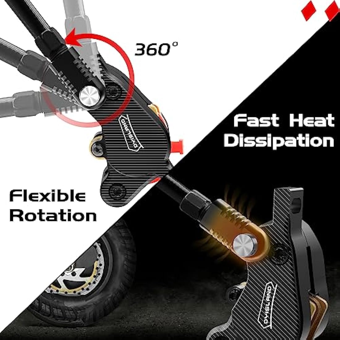 DYISLAND LD-210S Hydraulic Disc Brake Kit for E-Scooter | 2-Pin Power-Off