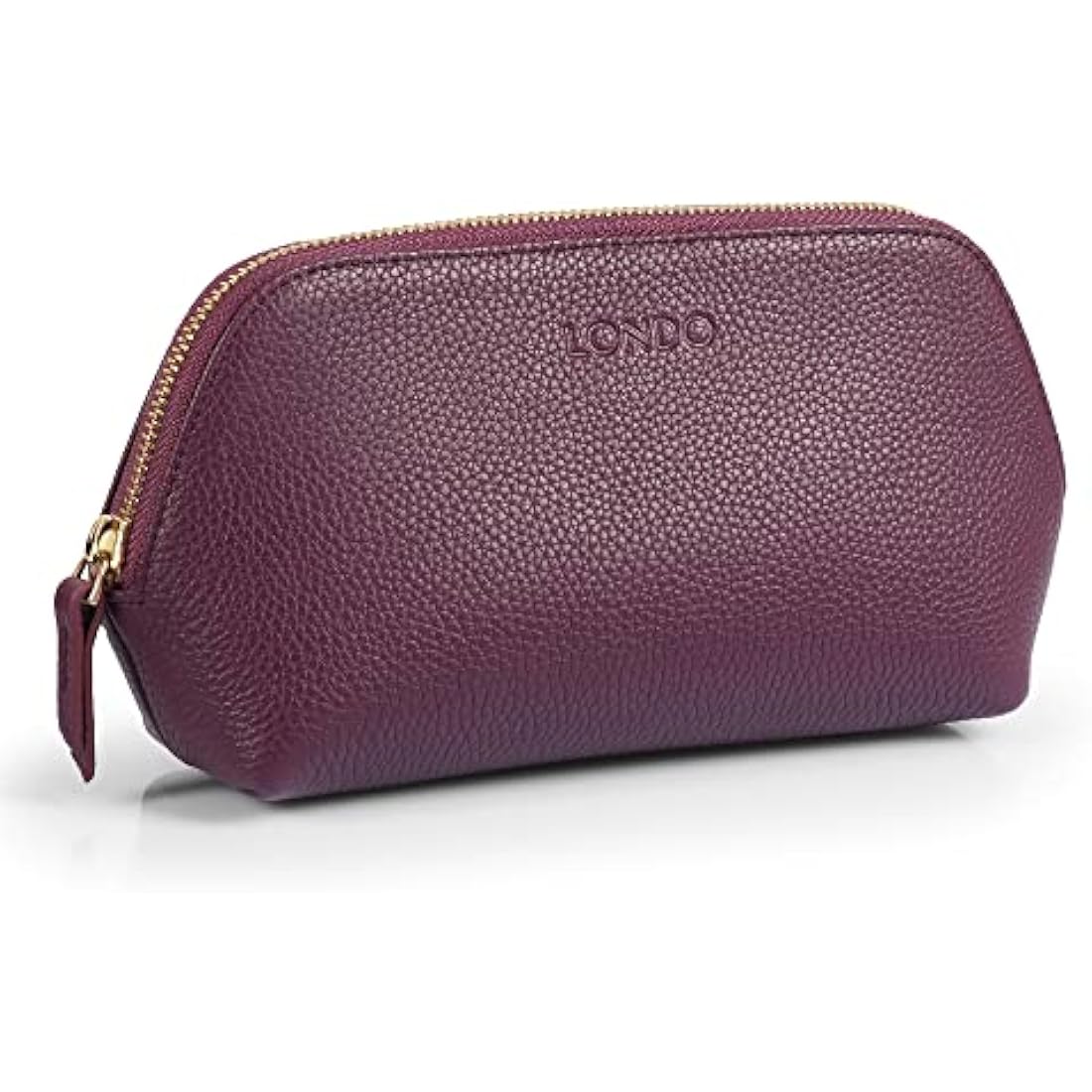 Londo Genuine Leather Makeup Bag | Travel Toiletry Pouch & Clutch - Purple