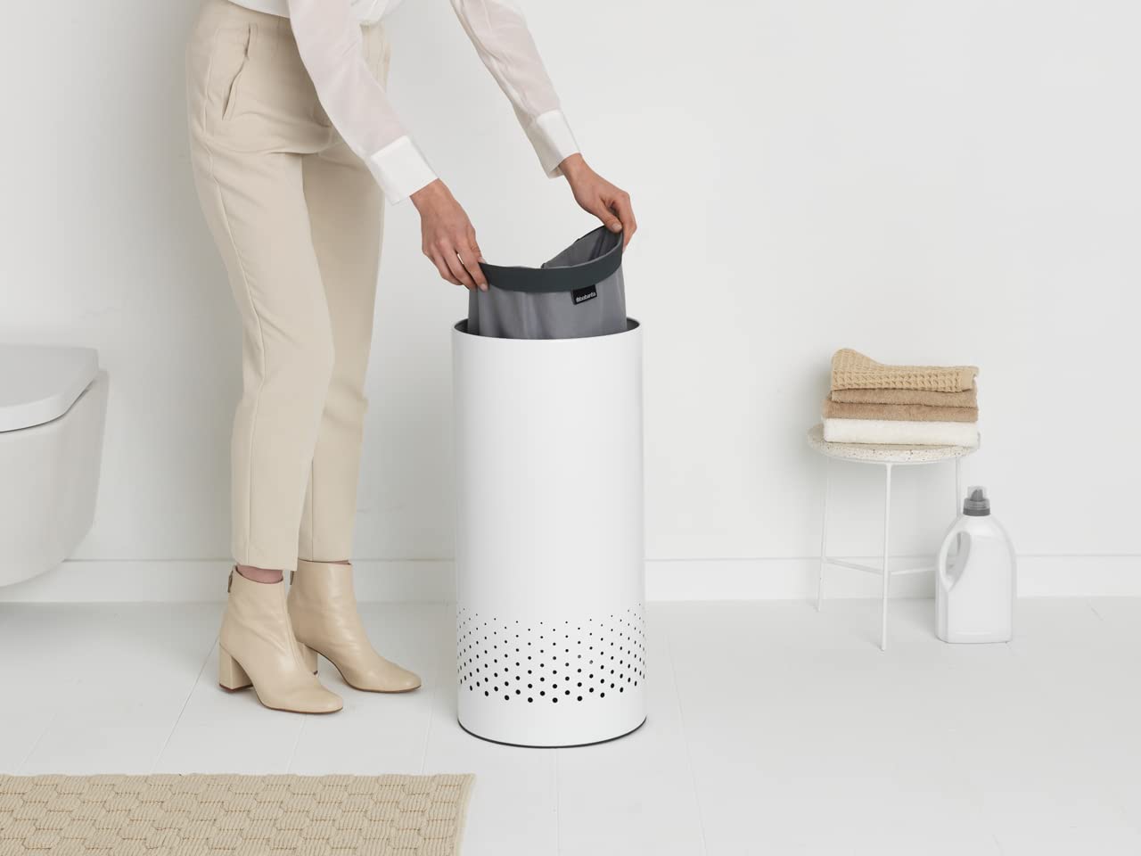 Brabantia 35L Laundry Bin – White Corrosion Resistant Hamper