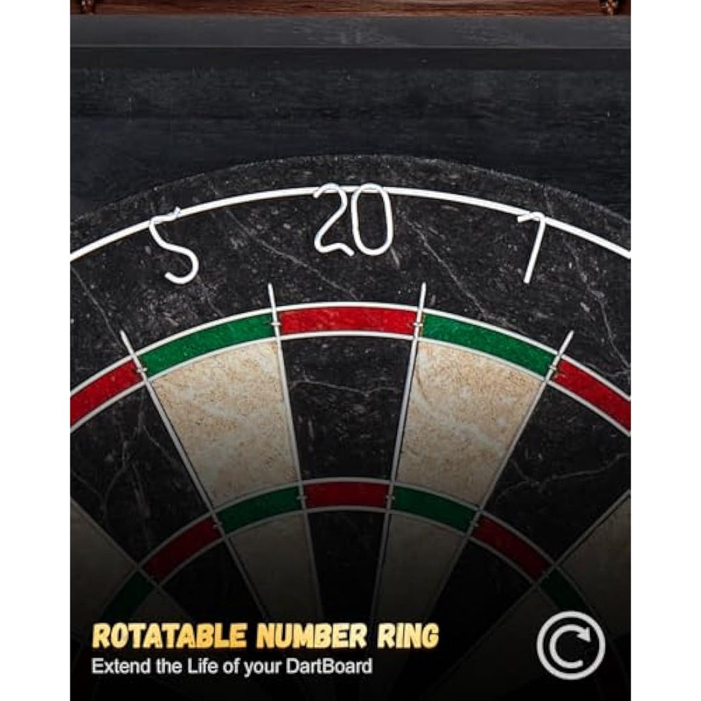 Yirinatek Sisal Dart Board Cabinet Set | Professional Steel Tip Darts