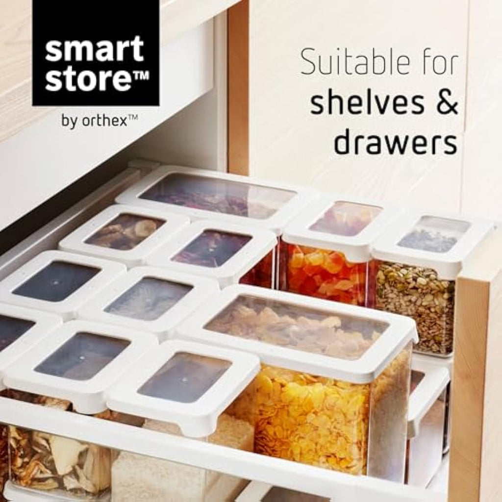 SmartStore Airtight Dry Food Containers – 3.5L Bio-Based Plastic Set of 4