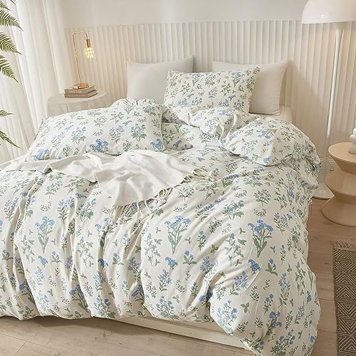 King Floral Duvet Cover Set | 100% Cotton 3-Piece Bedding