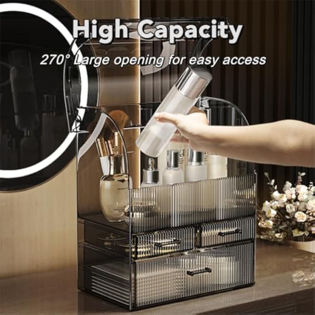 Makeup Organiser – XL Acrylic Cosmetic Storage Case