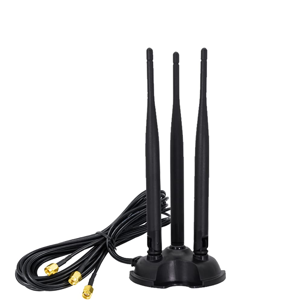Vecys 4G LTE Dual Band WiFi Antenna | 6dBi MIMO Magnetic Base RP-SMA