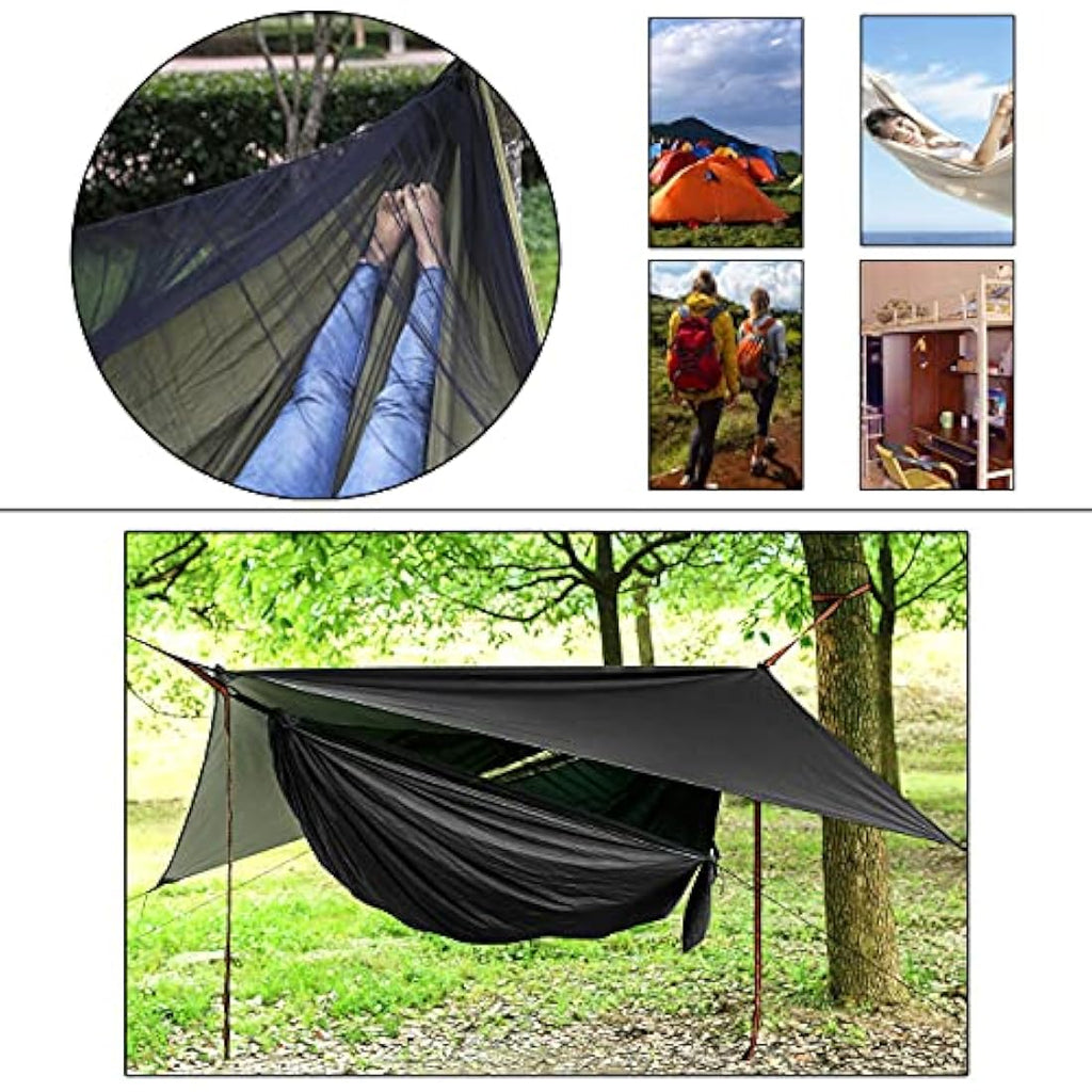 Camping Hammock Set with Mosquito Net and Rainfly