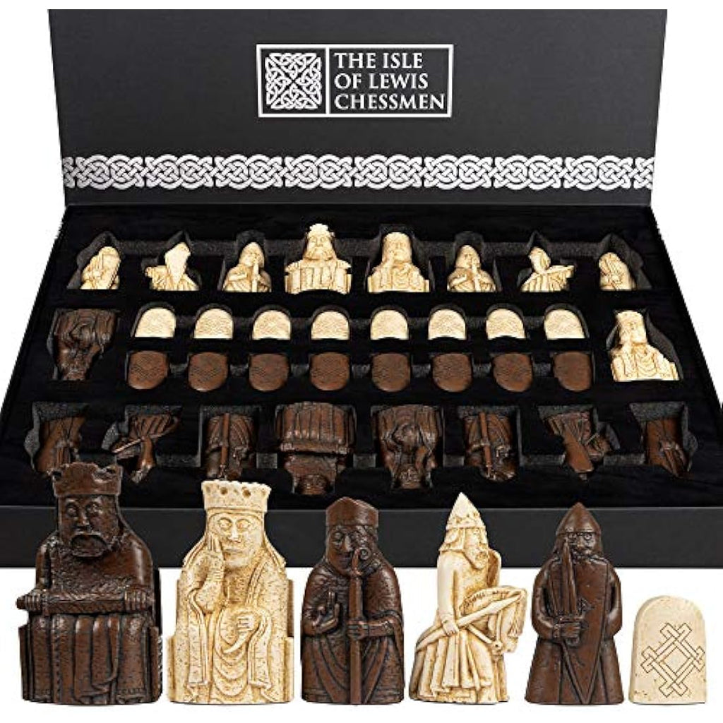 Isle of Lewis Chessmen – Weighted Resin Pieces with 4 Queens