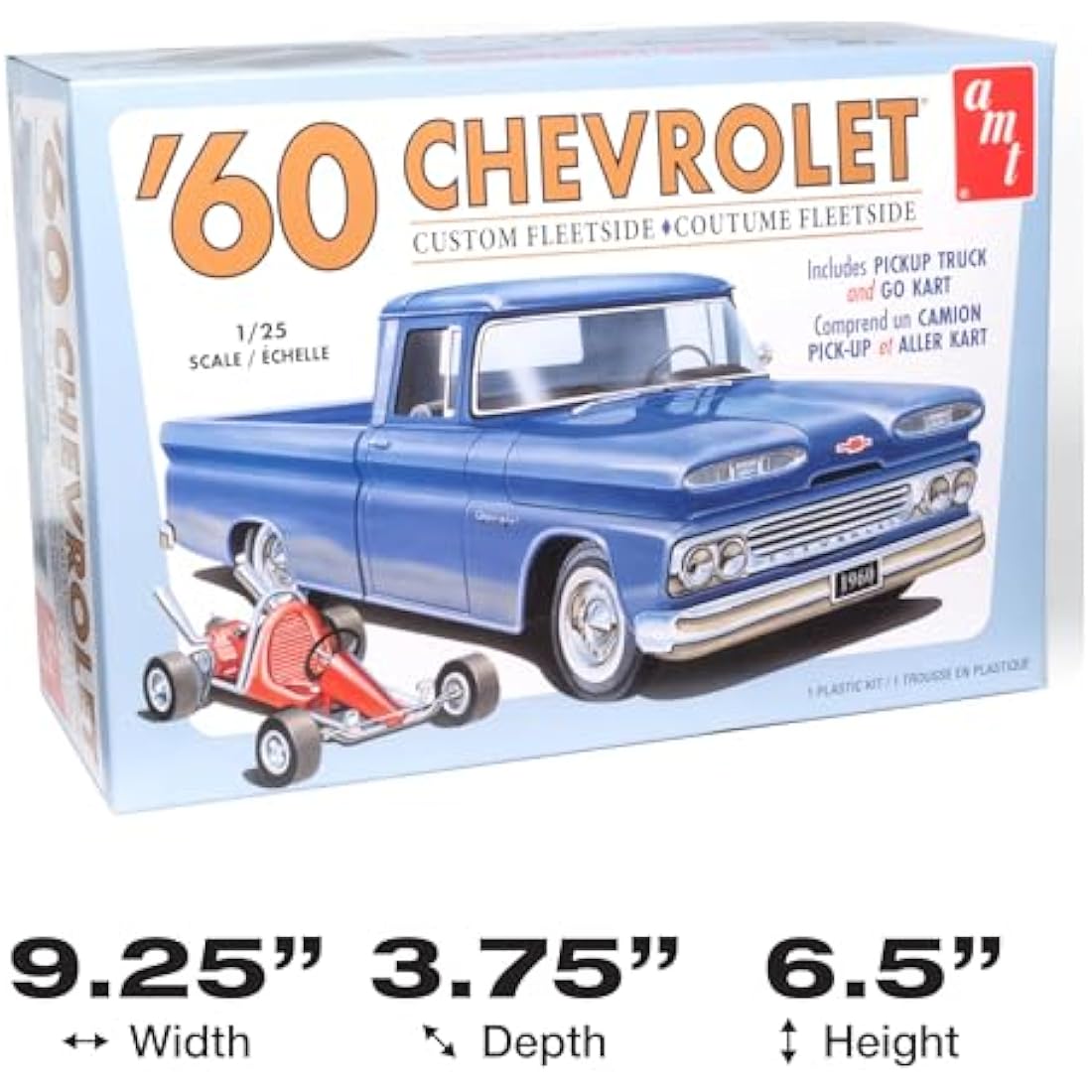 AMT 1960 Chevy Fleetside Pickup with Go Kart Model Kit - 1/25 Scale