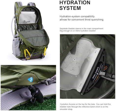 Mountaintop 40L Hiking Backpack | Lightweight Trekking Rucksack