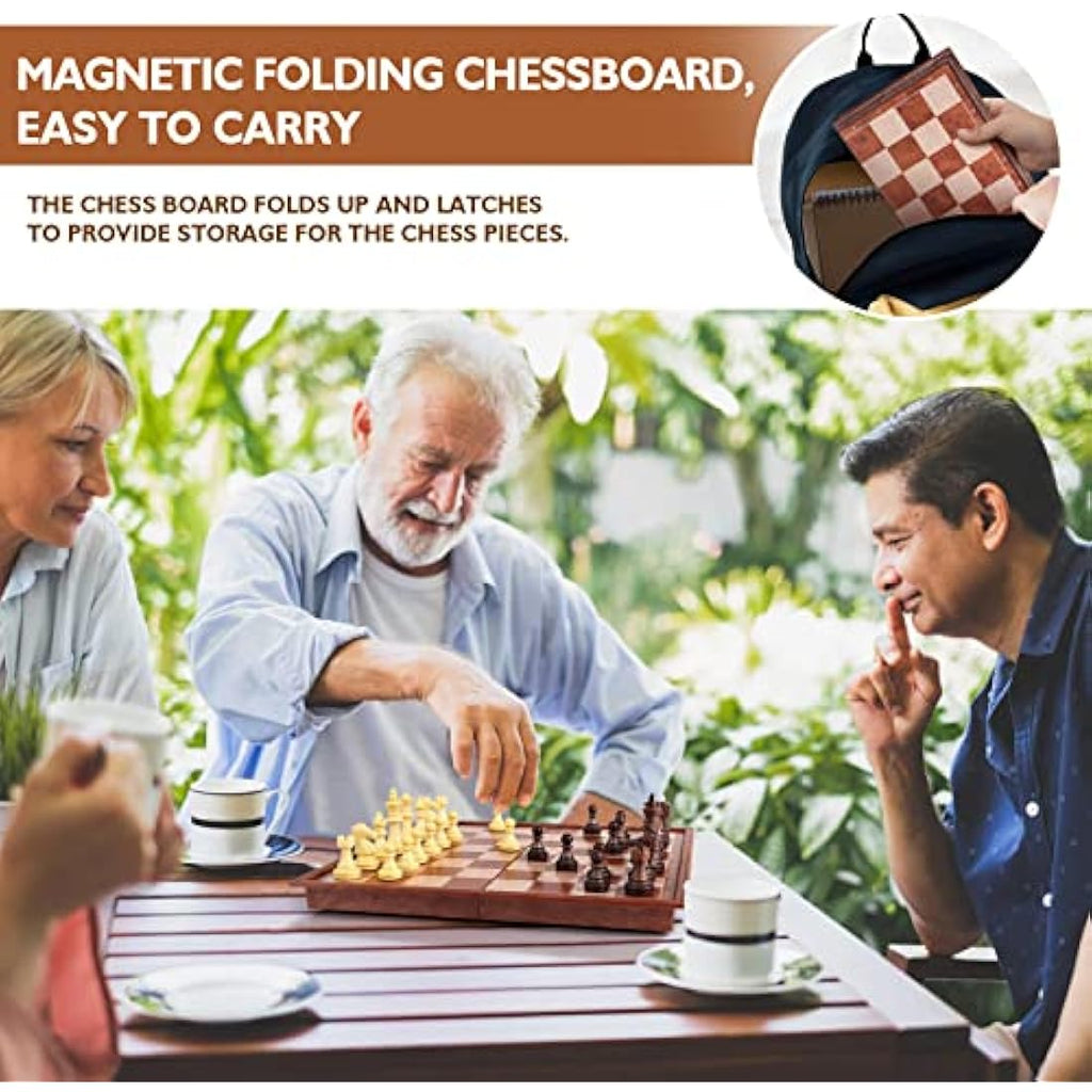 Peradix 2-in-1 Magnetic Chess and Checkers Set – Folding Travel Board