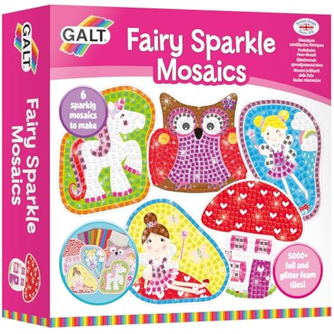 Galt Fairy Sparkle Mosaics – Kids Glitter Art & Craft Kit, Ages 5+
