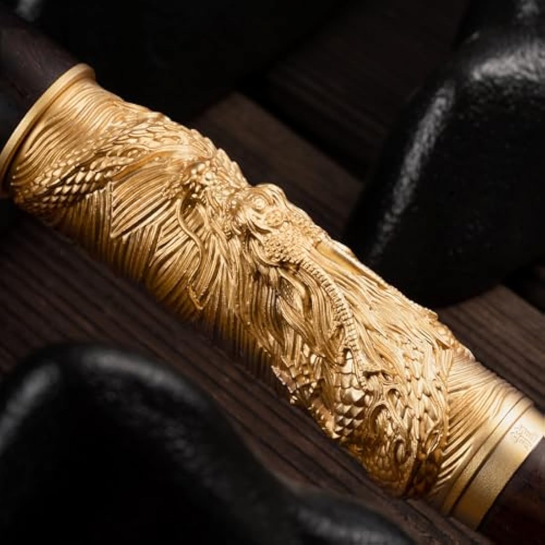 Hongdian N24 Dragon Fountain Pen | Fine Nib Rosewood Luxury Writing Pen
