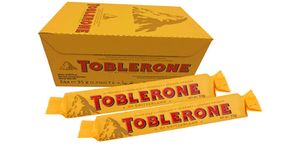 Toblerone Swiss Milk Chocolate Bars with Honey & Almond - 24 x 35g