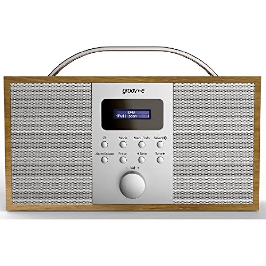 Groov-e Boston DAB & FM Digital Radio | Bluetooth & Alarm Clock - Wood