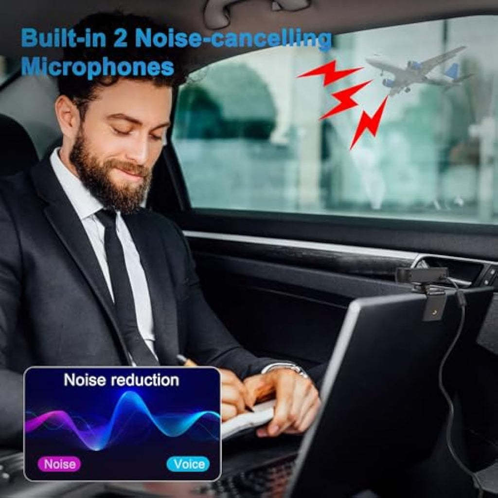 WINSAFE 4K UHD Webcam | AI Auto Focus & Dual Noise-Canceling Mics
