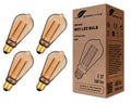 greenandco 4X Smart WiFi LED Bulb - E27 ST64 Vintage Dimmable 1800K