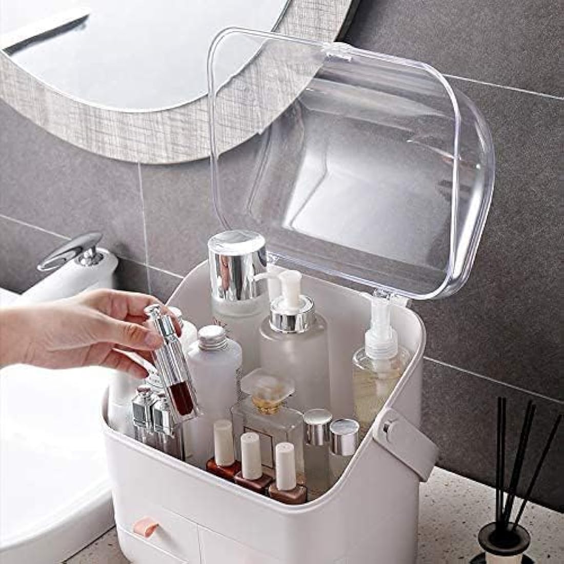 Large Makeup Organizer | Dustproof Acrylic Cosmetic Storage Box