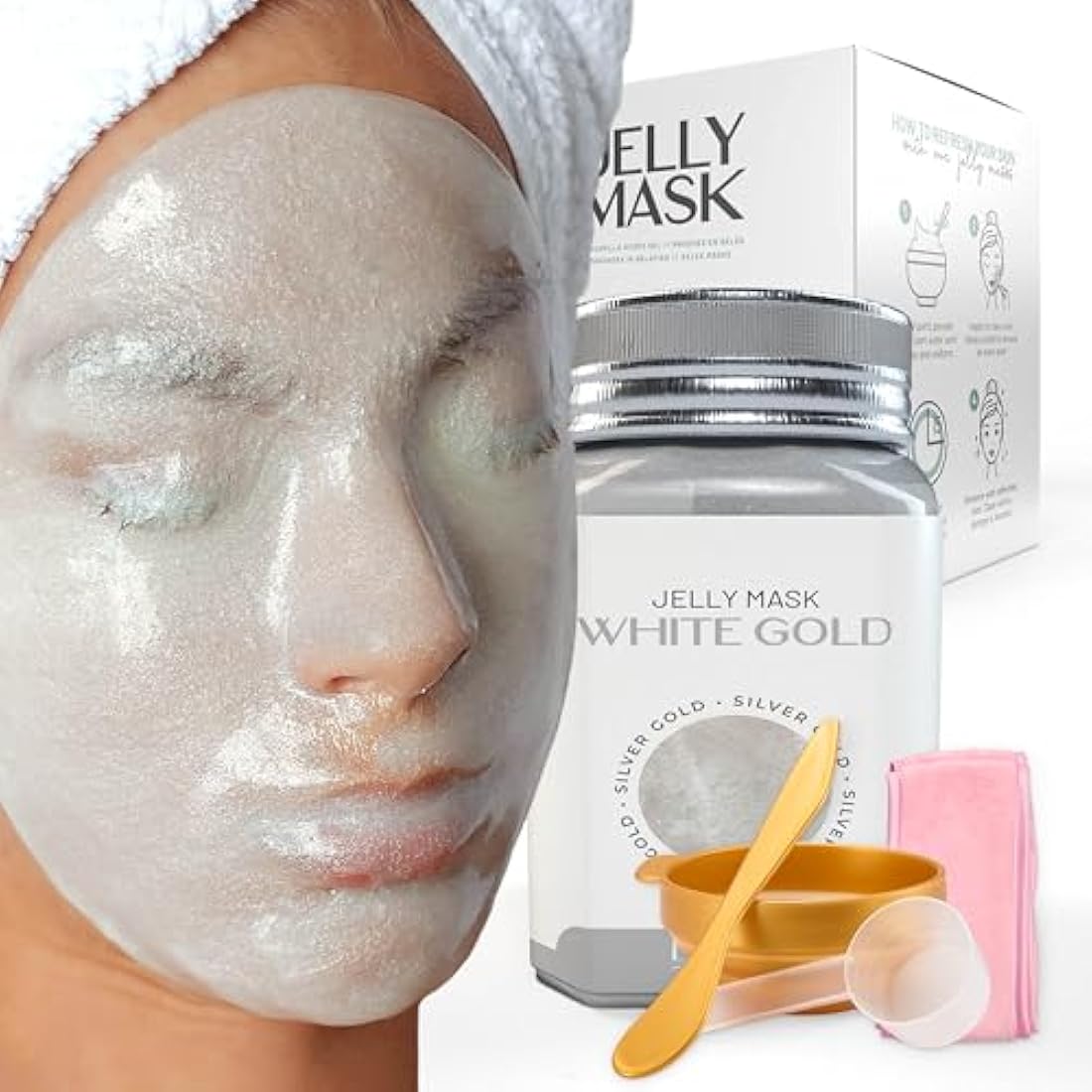 BRÜUN White Gold Glycolic Acid Jelly Mask - Hydrating Peel-Off Rubber Mask