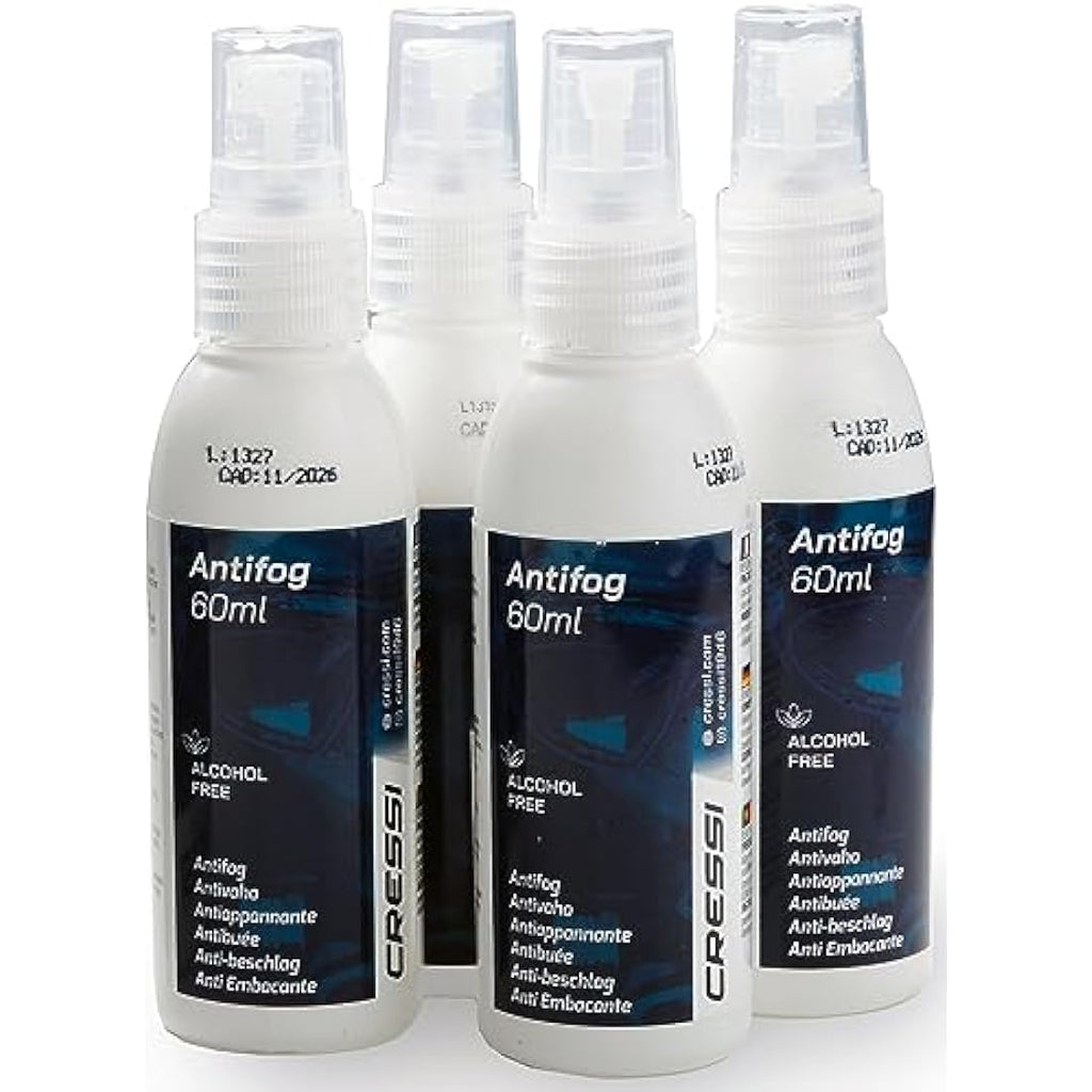 Cressi Anti-Fog Spray for Masks and Goggles – 60ml (4 Pack), Trasparente
