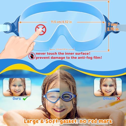 COOLOO Kids Swimming Goggles 2-Pack | Anti-Fog UV Protection for Ages 4-14