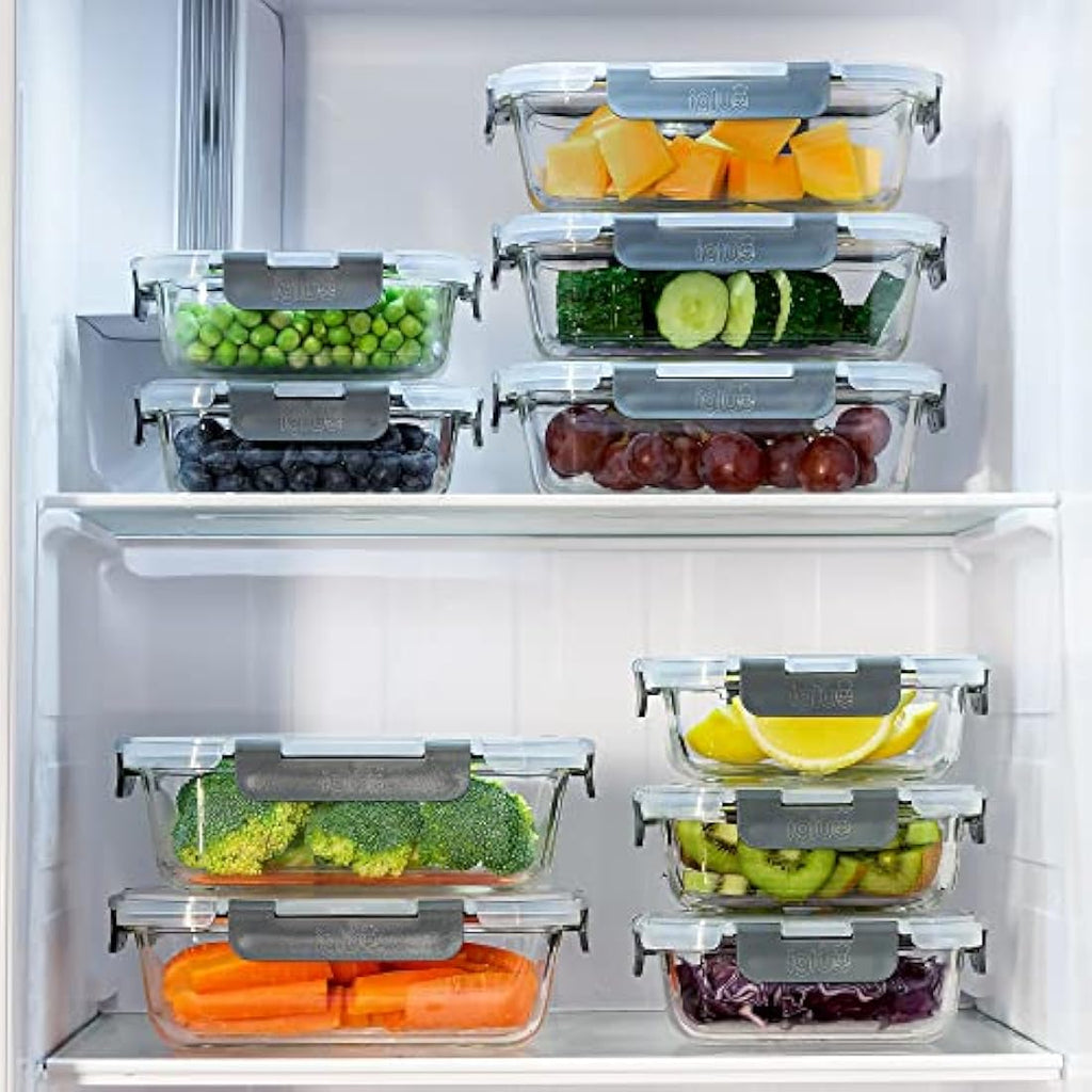 Igluu Glass Meal Prep Containers - 10 Pack Airtight Borosilicate Oven Safe