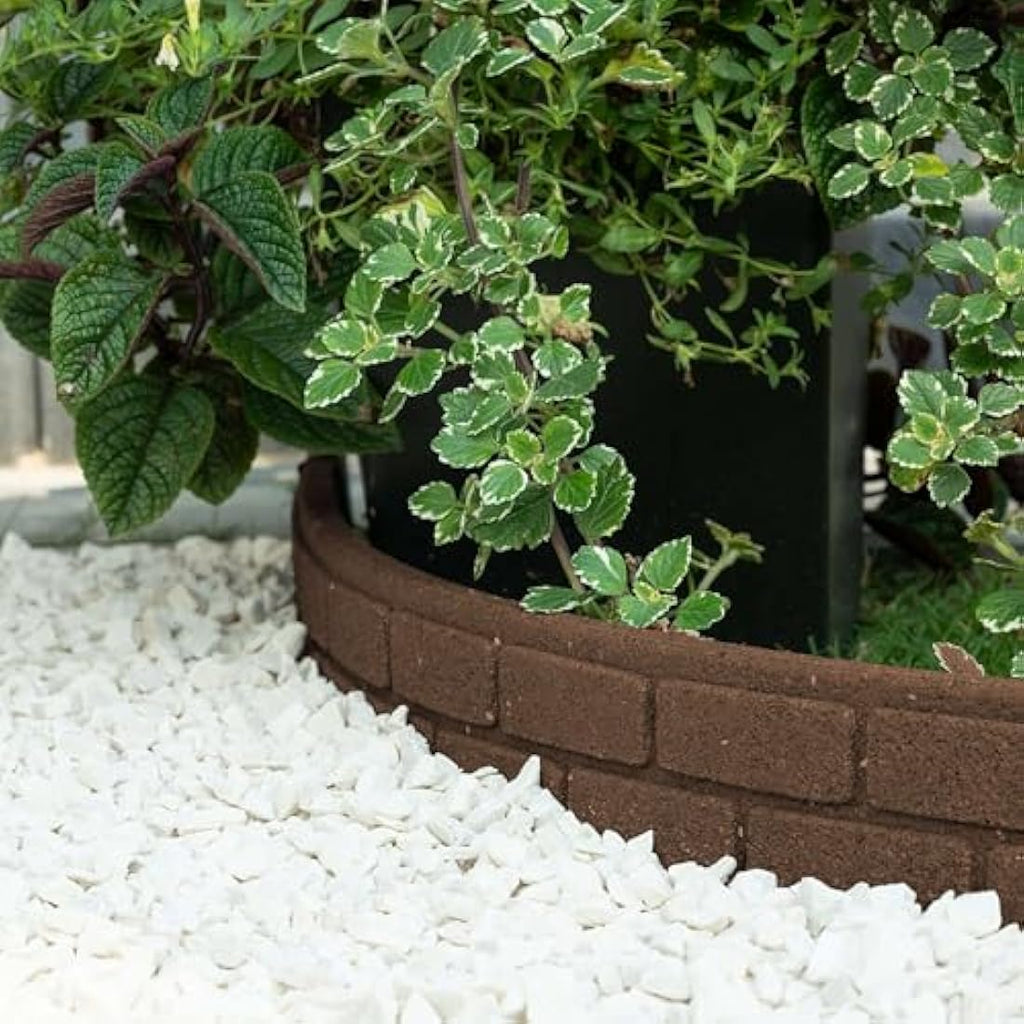 Nicoman Brick Effect Garden Edging - Recycled Rubber Border, Brown, 12pk