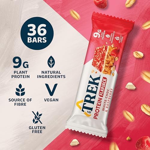 JB's Trek White Chocolate Raspberry Protein Flapjacks - 36 x 50g