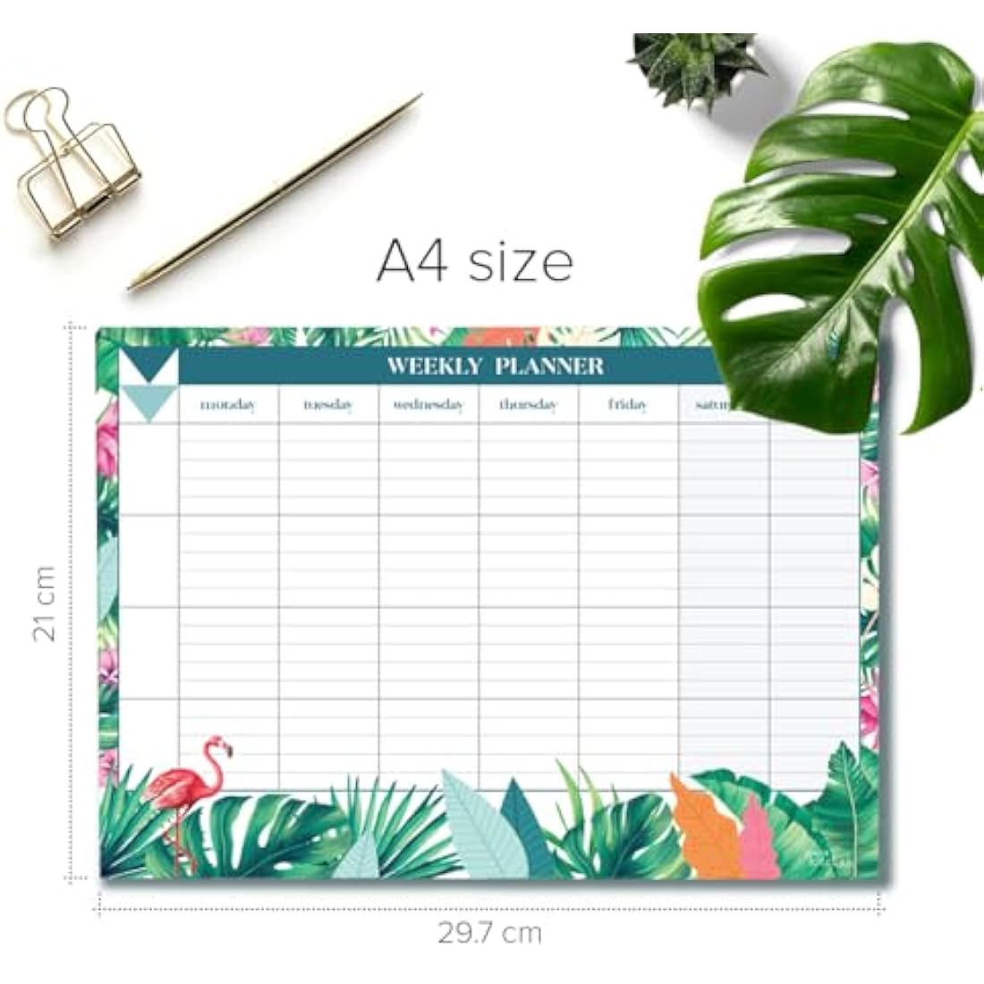 Joeji's Kitchen Weekly Planner Pad - A4 Tear Off 60 Sheets - Aqua