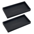 2-Piece Black Silicone Bathroom Vanity and Toilet Tank Trays