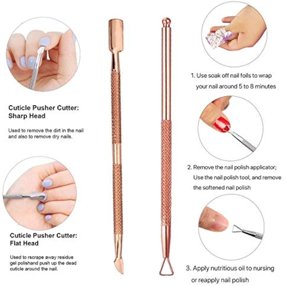 Jolof Store Cuticle Nipper and Pusher Set – Stainless Steel Manicure Kit