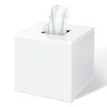 FEMELI Square Acrylic Tissue Box Cover – White Modern Facial Holder