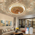 Jolof Store Crystal Ceiling Fan with LED Light – Dimmable 360° Airflow