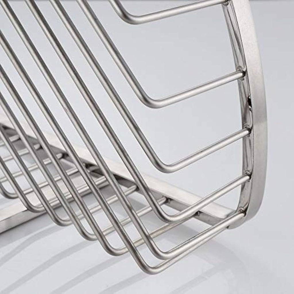 Konhard 2-Tier Corner Shower Basket – Brushed Stainless Steel Shelf