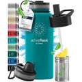 Insulated Stainless Steel Water Bottle | 3 Lids | 1L & 0.5L