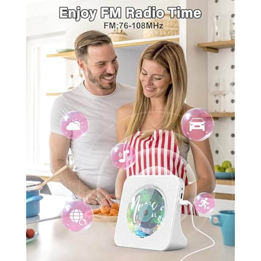 Greadio Portable Desktop CD Player with Bluetooth 5.0 and HiFi Speakers