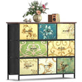 8-Drawer Fabric Dresser – Vintage Floral Storage Chest